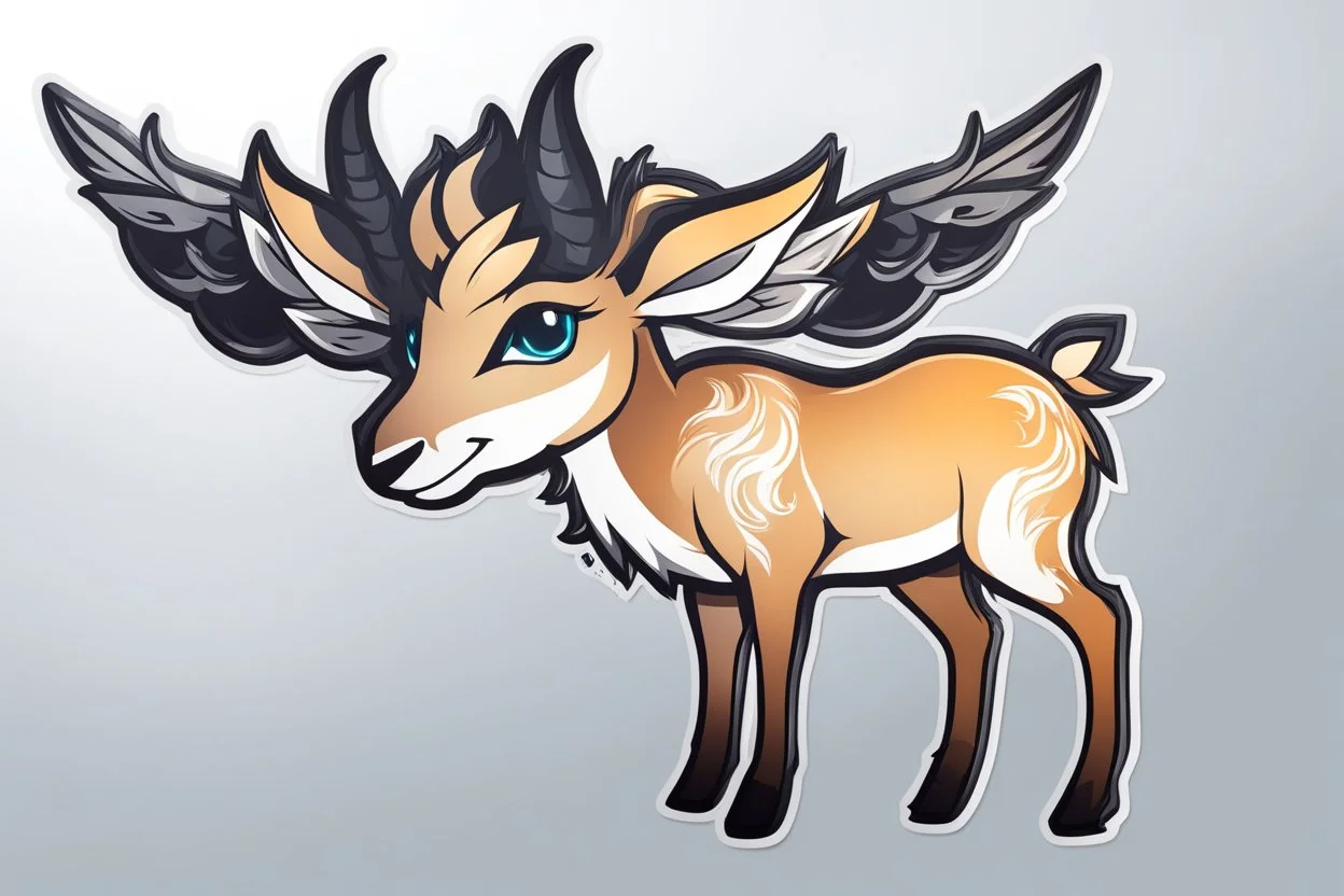 Logo Chibi gazelle in 8k solo leveling shadow drawing style, Christmas them, sticker, intricate details, highly detailed, high details, detailed portrait, masterpiece,ultra detailed, ultra quality