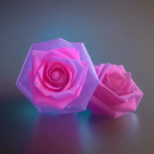 transparent multicolor crystal rose realistic, unreal engine 5