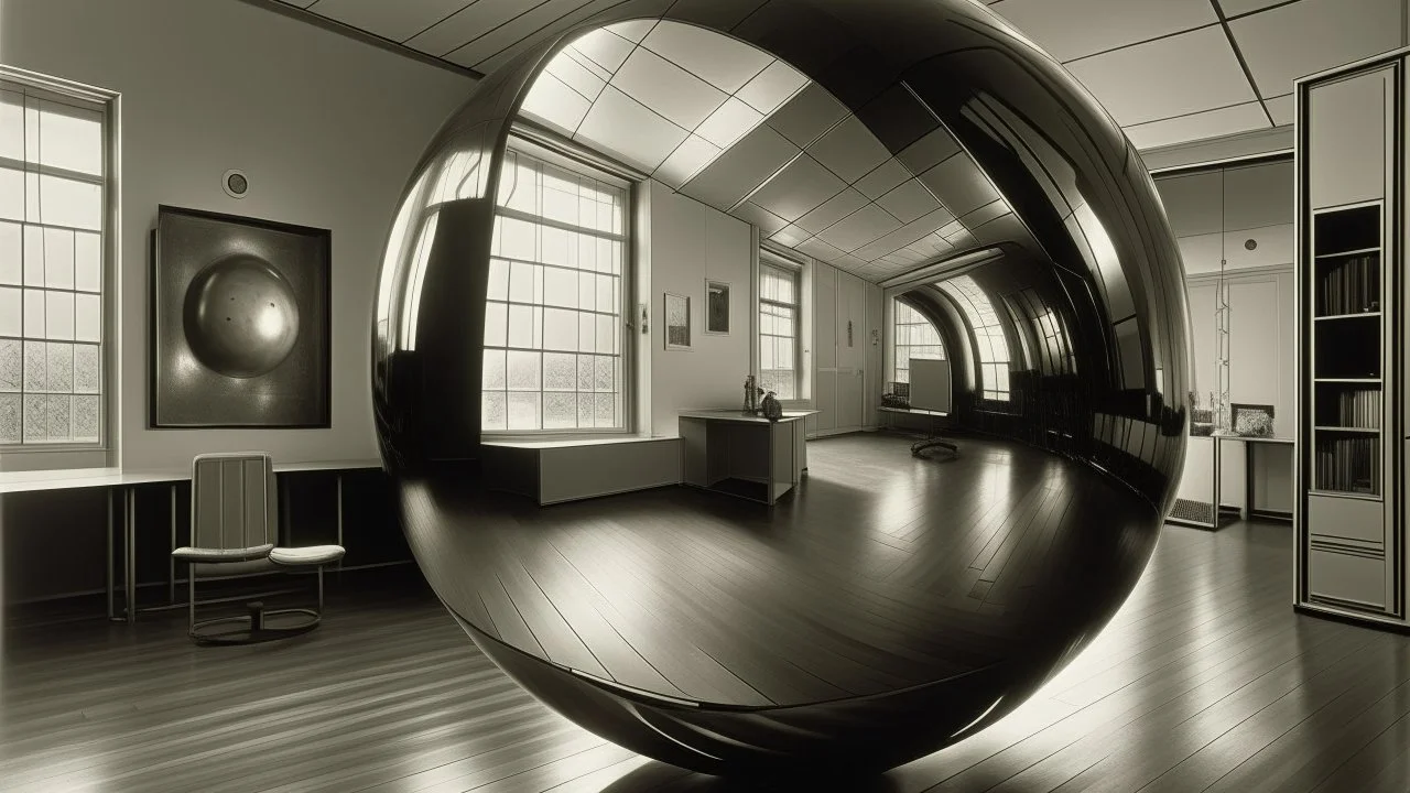 Altermodern, spherical room, with mirrors and character