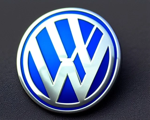 vw logo badge blue futuristic