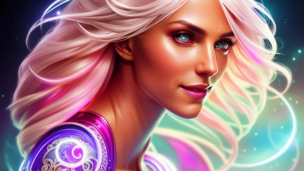 Lexica Aperture v2 Hyper detailed ultra sharp, trending on artstation, vibrant aesthetic, smiling blonde ethereal subtle (((smiling)))+++ luminous heavenly goddess, angel, extra-terestrial, colorful, psychedelic, ornate, intricate, digital painting, concept art, smooth, sharp focus, illustration, not human anthropomorphic alien cyborg, art by artgerm and greg rutkowski and h. r. giger, louis royo, salvador dali, 8 k, unreal engine 4