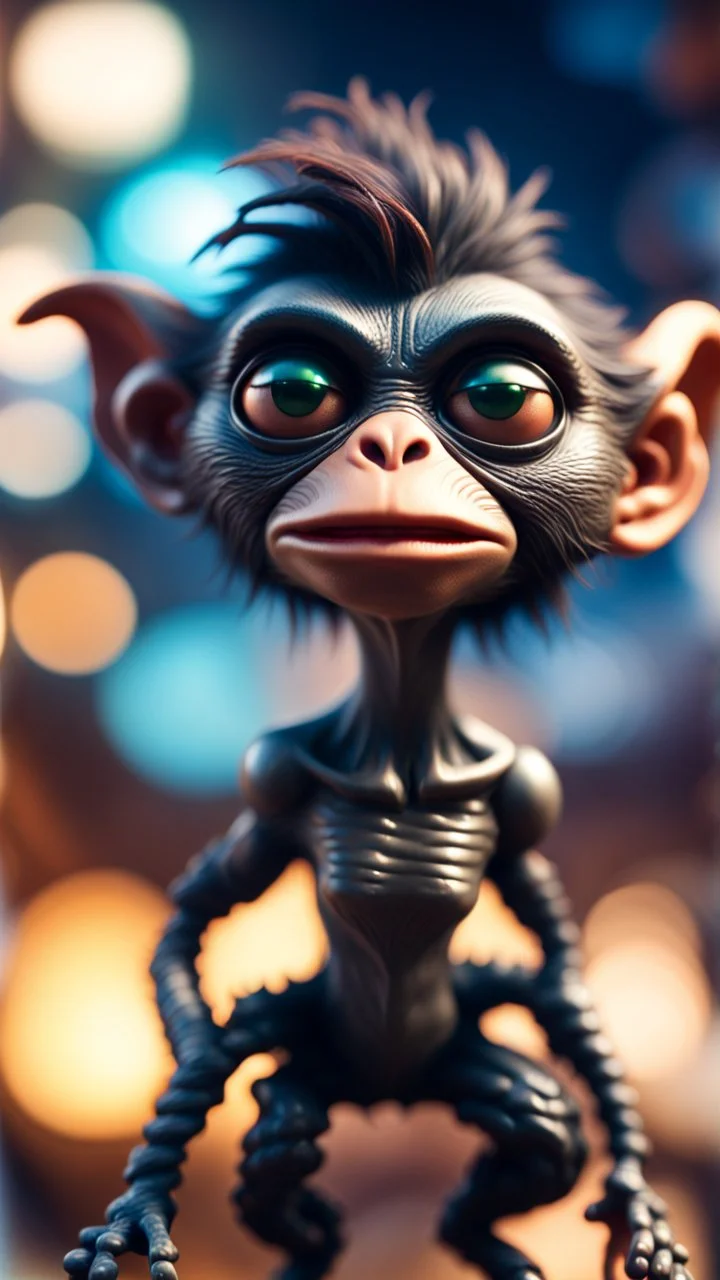 twisted rock star alien gremlin crow monkey pimp actress in heaven,bokeh like f/0.8, tilt-shift lens 8k, high detail, smooth render, down-light, unreal engine, prize winning