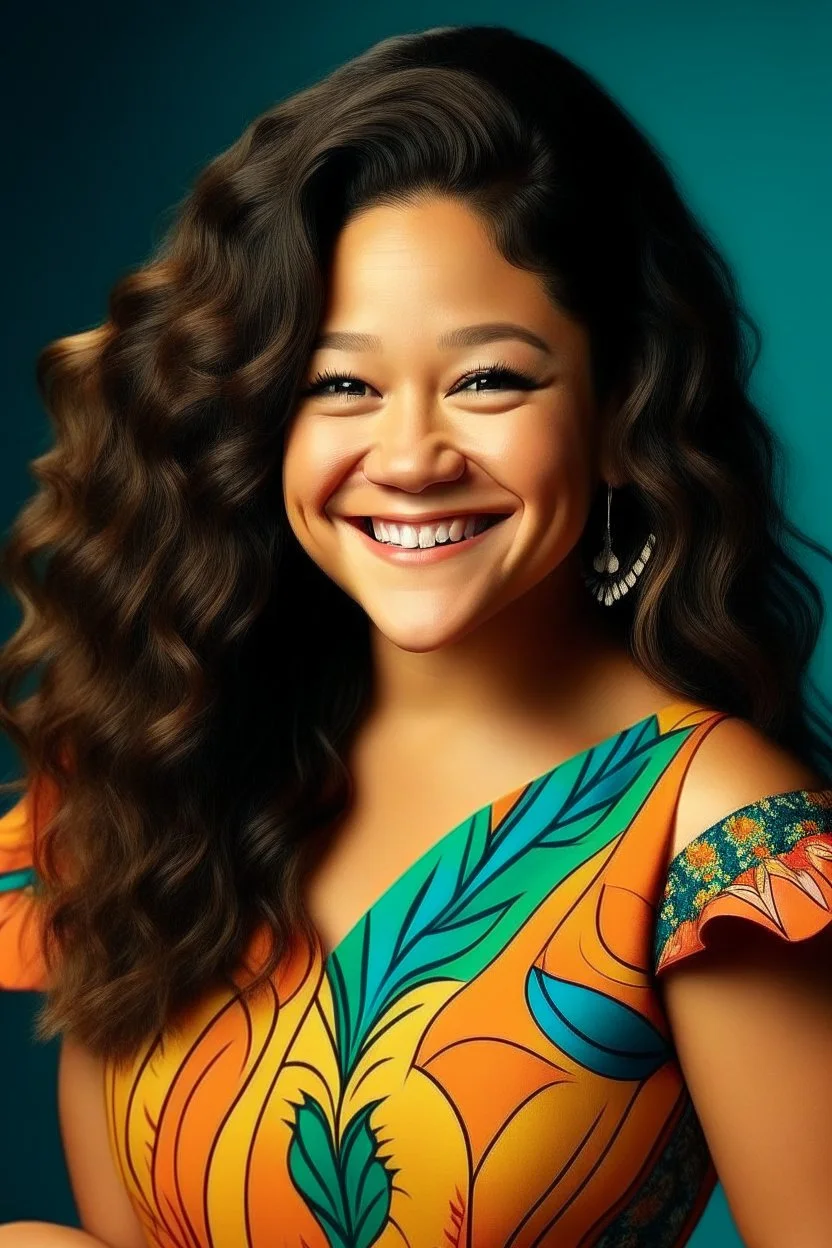 Gina Rodriguez Complete transformation Fertility Dance Traditional attire Colorful prints Thicc beauty Curves magnificence Afro-centric allure 100% transformed Dynamic dance Radiant aura Captivating kohl eyes Luxurious curls Cultural splendor Transformation success Celebratory attire Vibrant patterns Sculpted curves Afro-centric radiance Dance culmination Waist: 30 inches Hips: 40 inches Bust: 38 inches Joyful spirit Cultural identity celebration