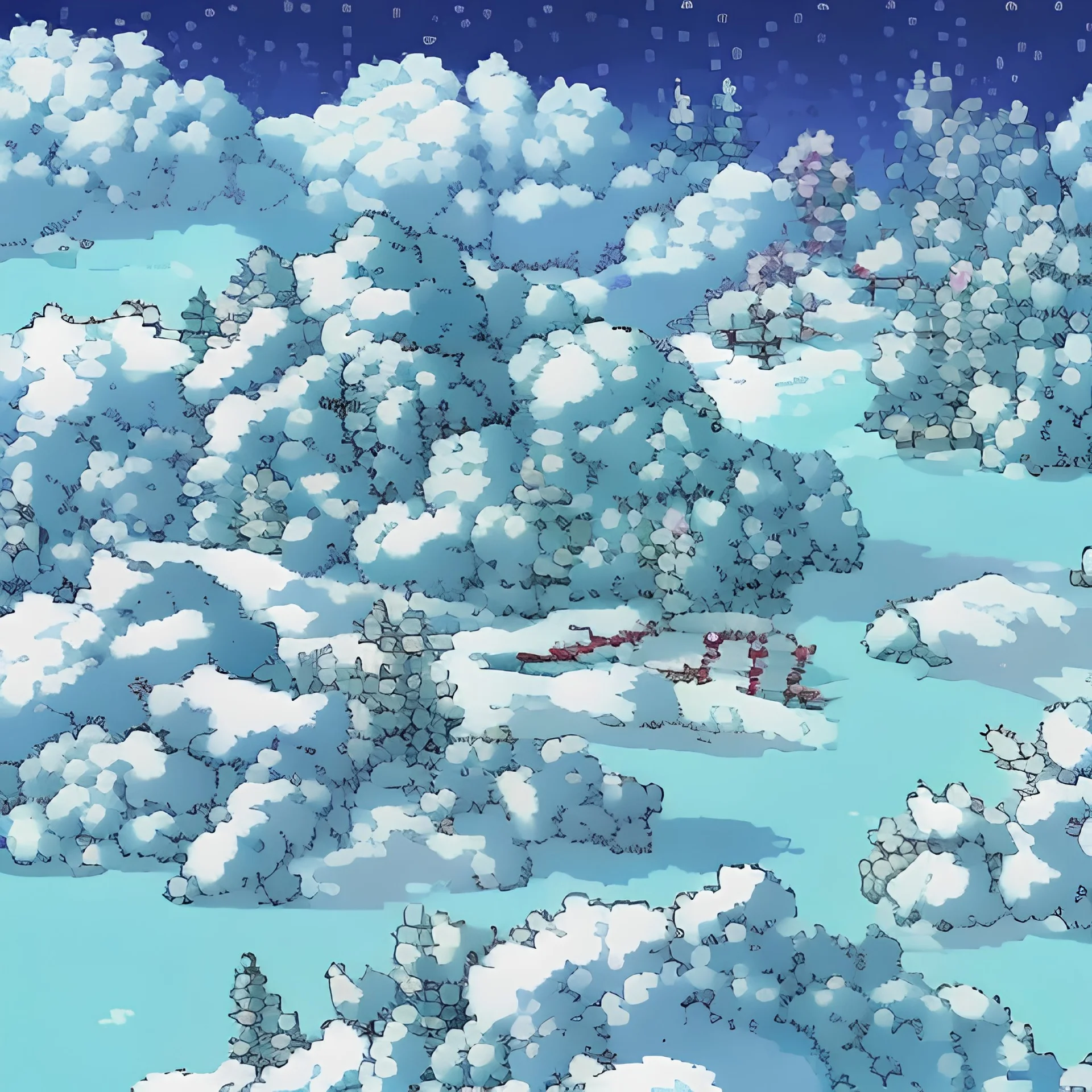 Pixelart Winterlandschaft hintergrund