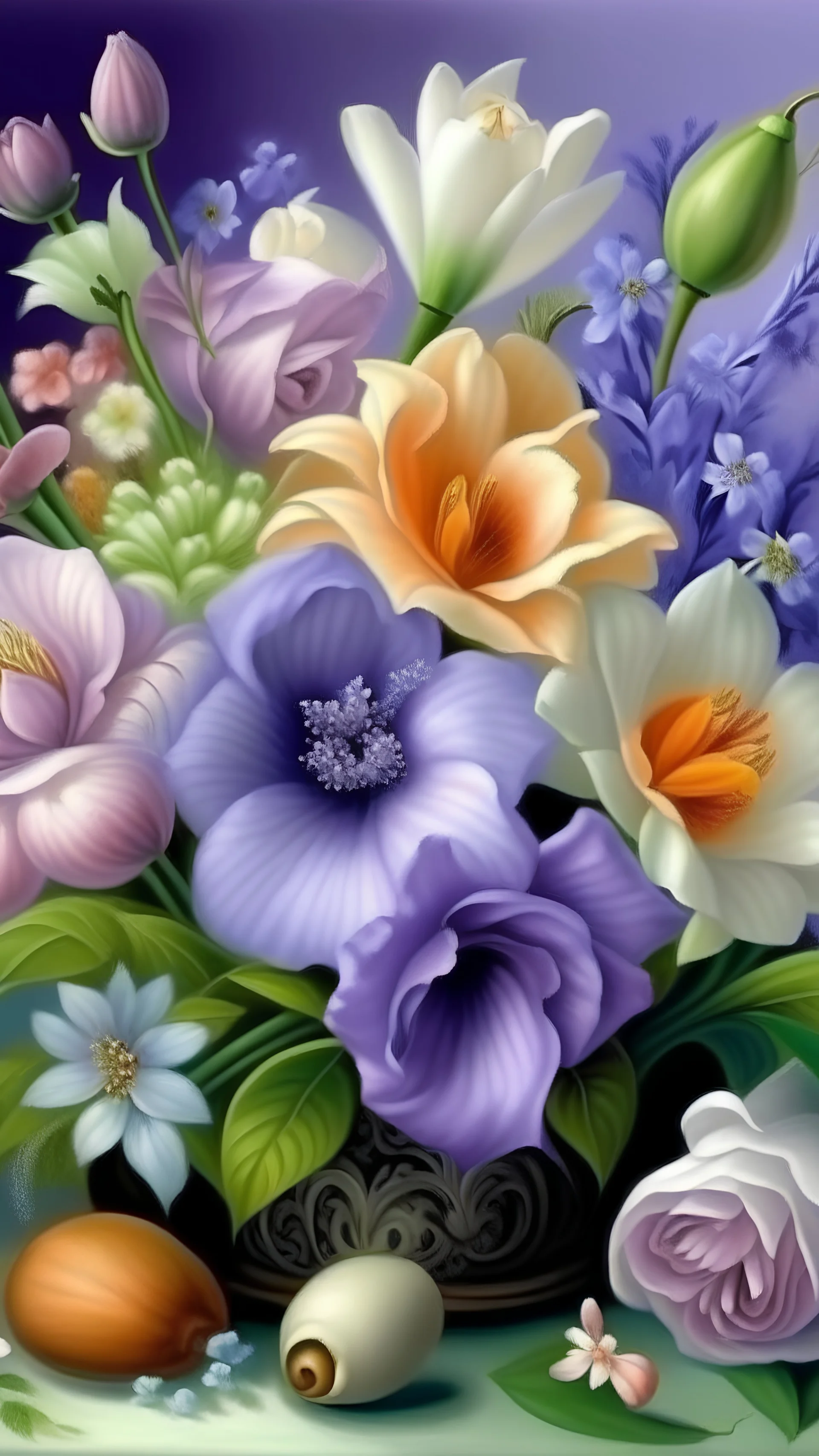 lilies beautiful roses sweet violets and anemones lilac