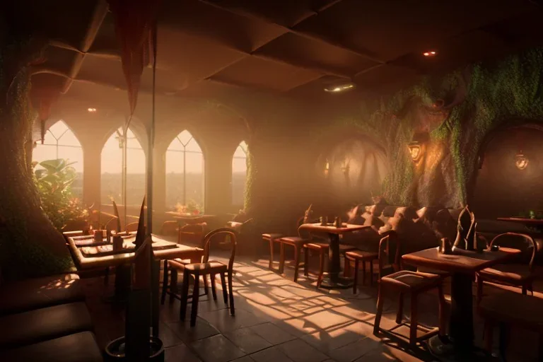 Immersive​ fantasy elven cafe