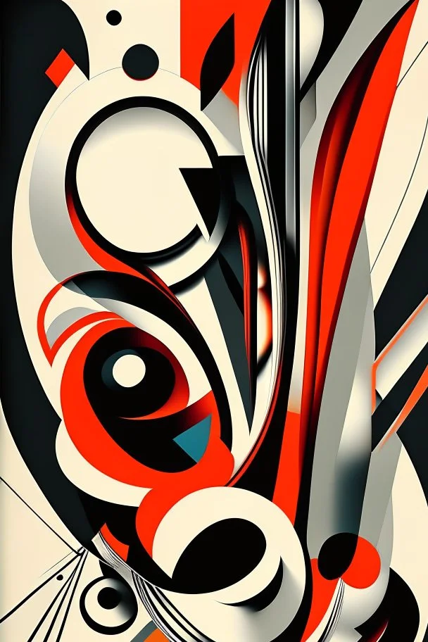 Abstract design in the style of Wassily Kandin...