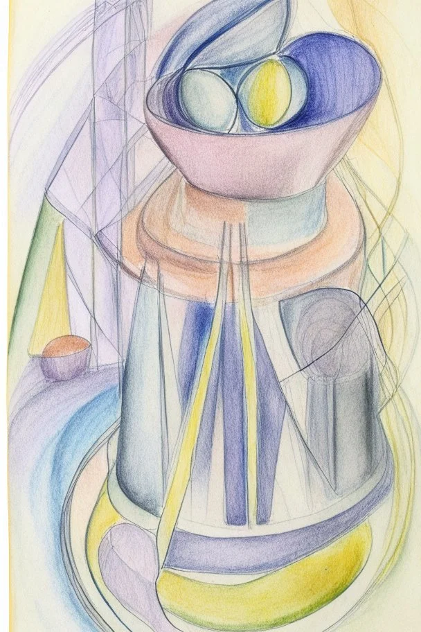 Pencil drawing and watercolour by Barbara Hepworth