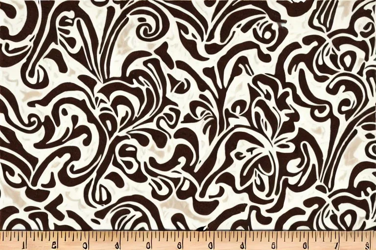 Brown grey black and cream flowers art nouveau