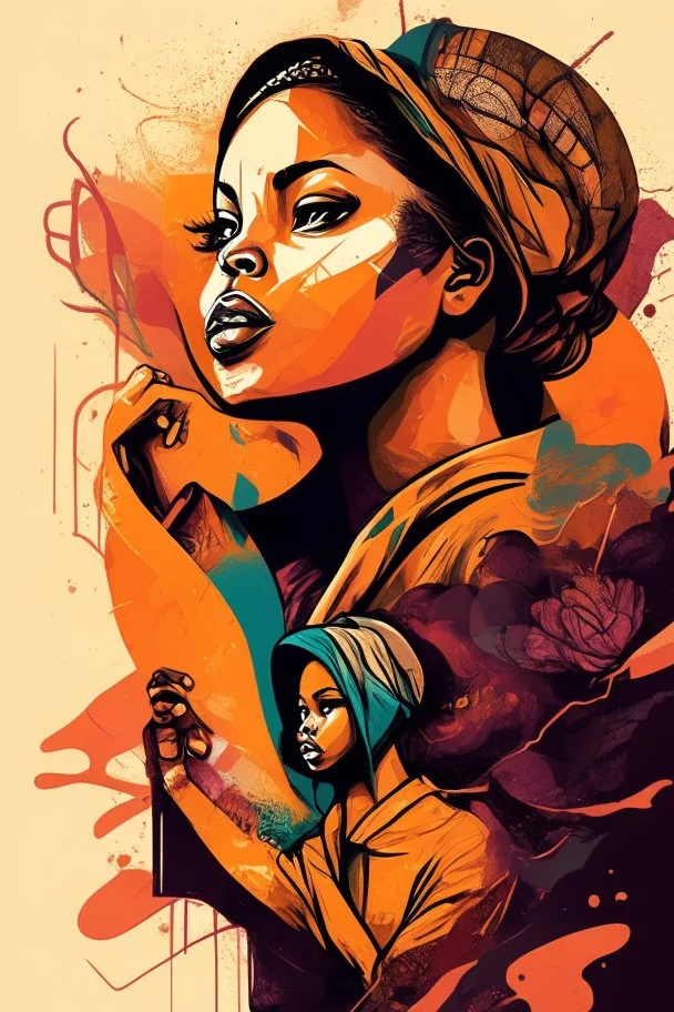 Create an illustration that celebrates women's rights and empowerment, style graffiti