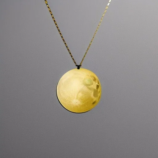 necklace with a simple, elegant design featuring a single, shimmering polyester in moon pendant