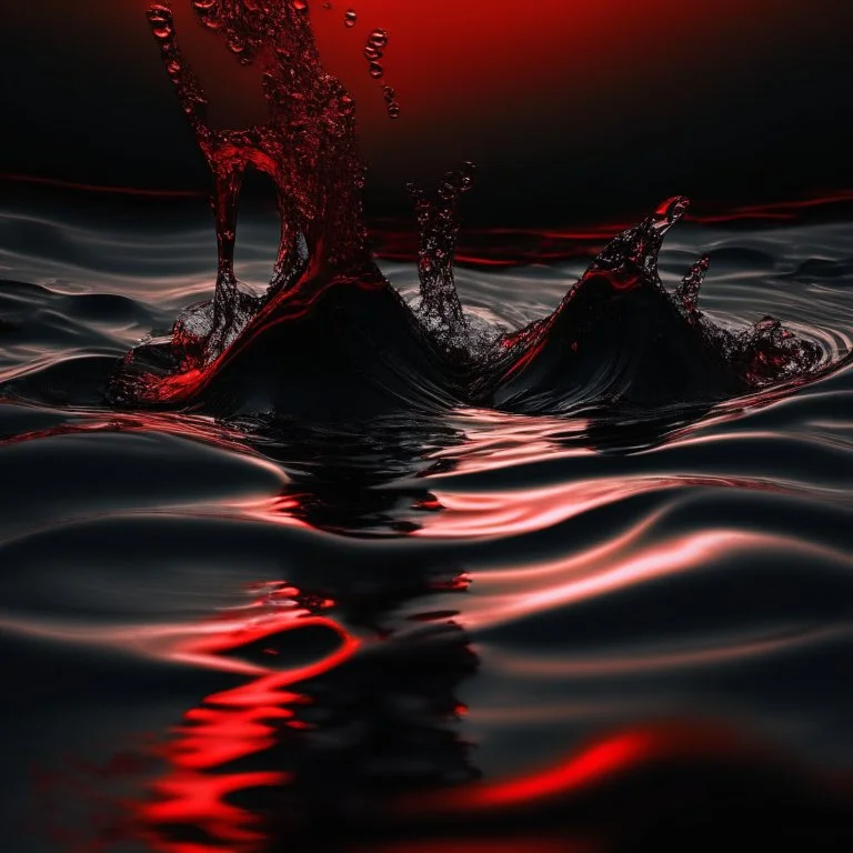 black and red water