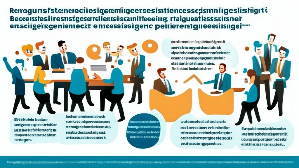 Certainly, here is a description of the ideal image for the article about "Successful Recruitment Strategies in the Business World" in English: The image depicts a group of happy and motivated employees in a professional work environment. In the center of the image, there is a manager or leader explaining successful recruitment principles to their team. The employees are shown actively engaging and participating in a discussion about the company's future. The image conveys a positive message ab