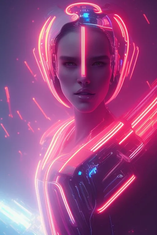 cyberpunk, head, women, portrai, tron, cyborg