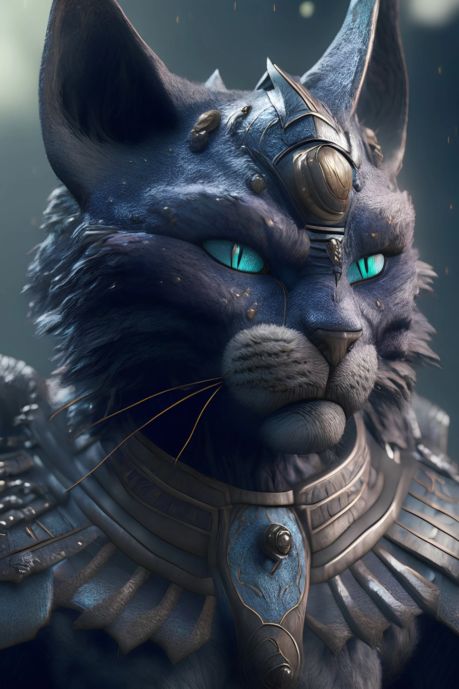 Nightmare Warrior cat-Bear alien,8k, finely detailed, photo realistic.