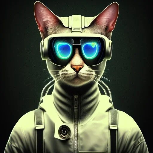 Gato DJ cyberpunk