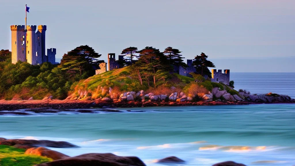 Stone castle by the ocean