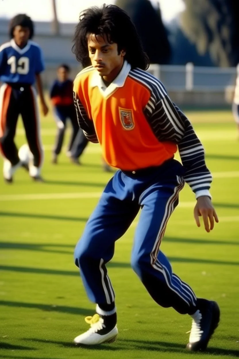 Michael Jackson playing soccer