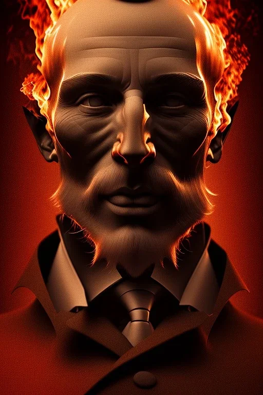 gentleman , Fire theme art, Dark moody night atmosphere, Michelangelo, 8K, anatomically perfect face, ignore NSFW, dark red,london