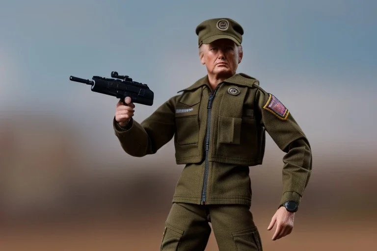 G.I. Joe toy doll army soldier Donald Trump, gun,boots, berets, high definition, elbow, legs, hands