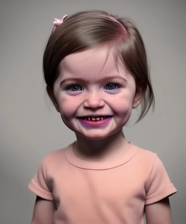 Ida elise broch toddler, smile, full body, dramatic lighting, hyper realistic