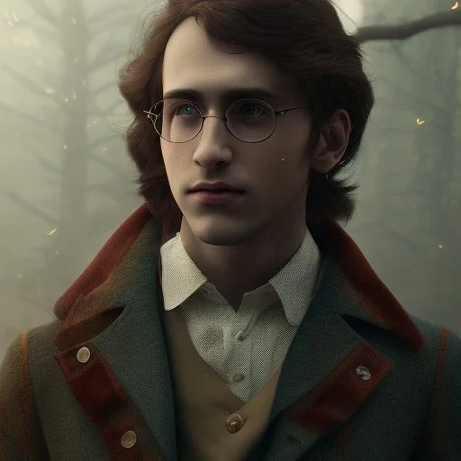 Full body, 3d render, Harry Potter 1800's men style, 1800's hair style, 1800's men clothes style, hunting, hyper realistic, octane render, unreal engine 5, 8k, palace background, uhd