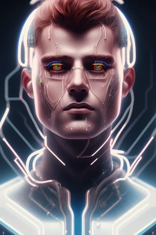 cyberpunk, head, men, portrai, tron