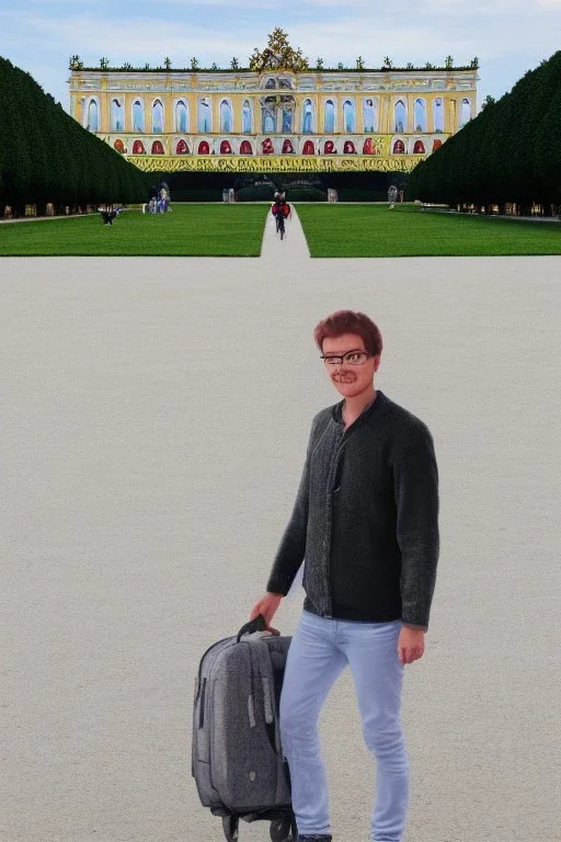 A fiacre in front of Schönbrunn, Vienna. Photorealistic