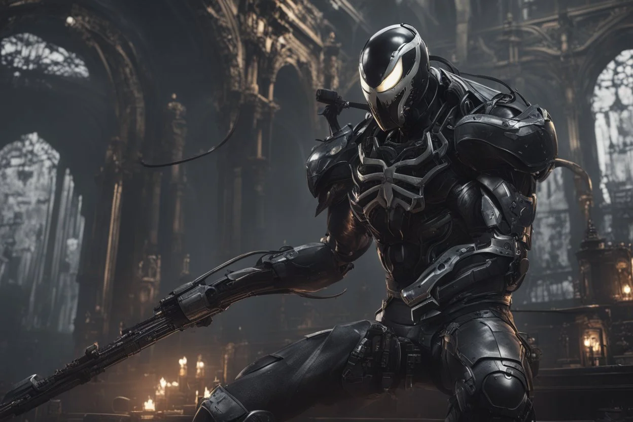 Venom machine in 8k nier automata artstyle, halloween them, , close picture, fantasy world, intricate details, highly detailed, high details, detailed portrait, masterpiece,ultra detailed, ultra quality