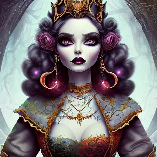 extrem tim burton and disney mix of the evil stepsisters, sharp focus, beautiful eyes