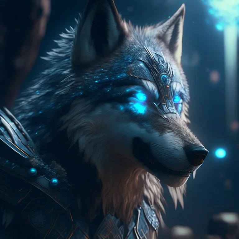 Wolf humanoide mutante arte digital 8k