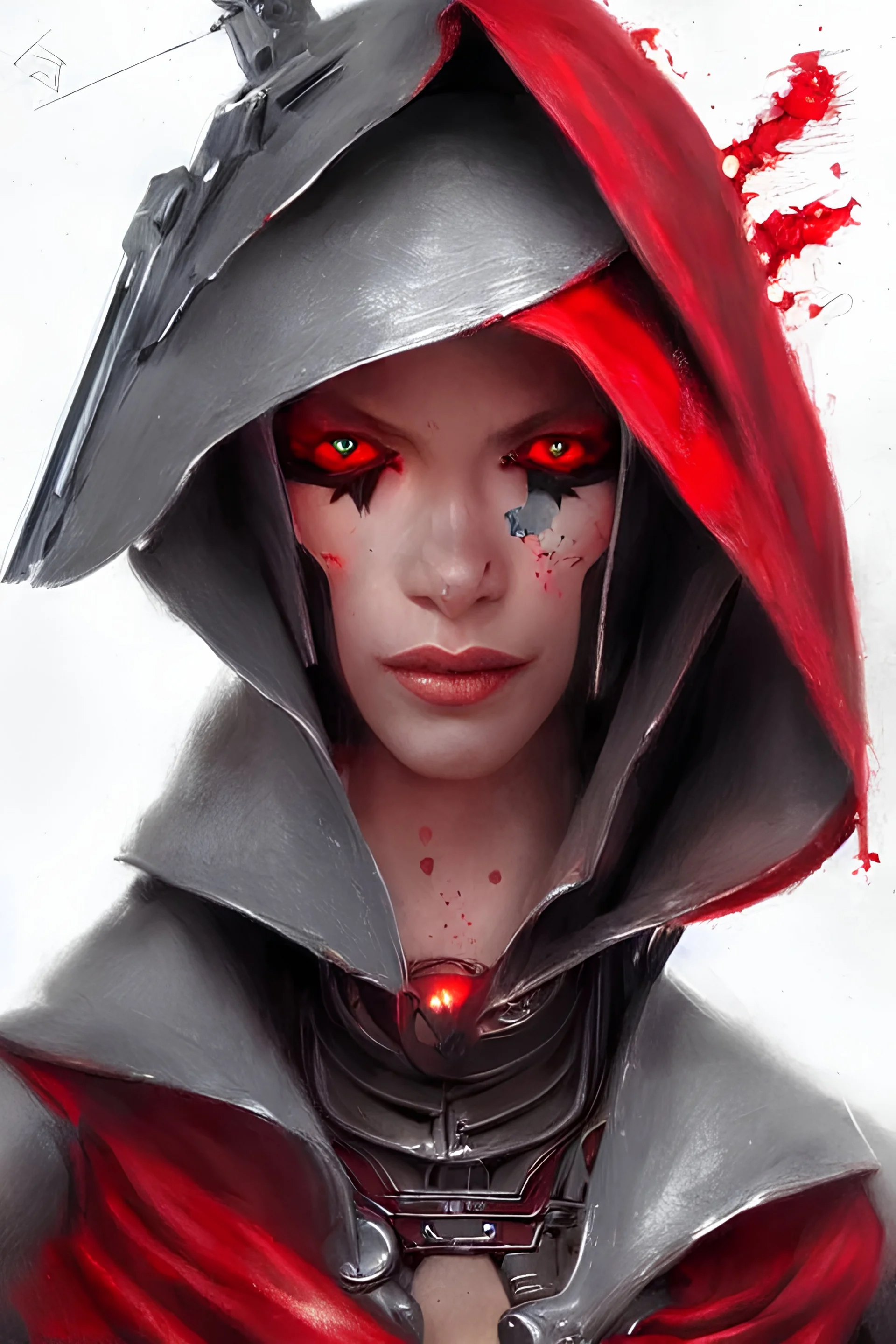 cyborg red riding hood, d & d, fantasy, portrait, highly detailed, headshot, digital painting, trending on artstation, concept art, sharp focus, illustration, art by artgerm and greg rutkowski and magali villeneuve