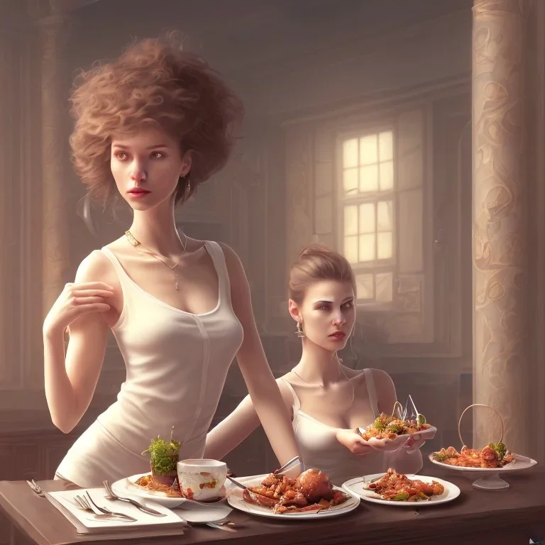 a dinner date with the girl next door, slice of life, modern, realistic,!! looking at the camera!!, solo, first person pov, enjoying life!!! elegant, highly detailed, digital painting, artstation, concept art, matte, sharp focus, illustration, art by Malika Agueznay.