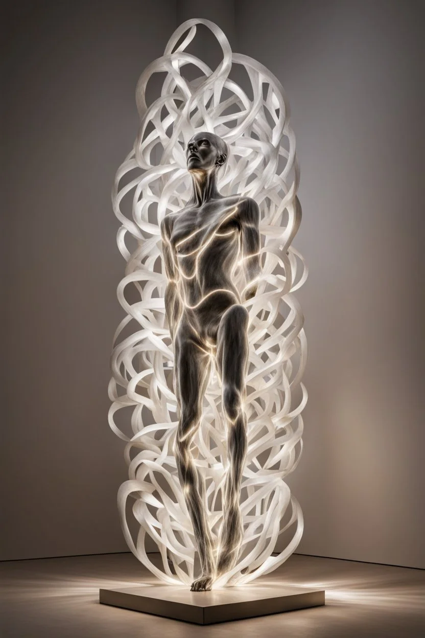 the sculpture is unusual in the form of light