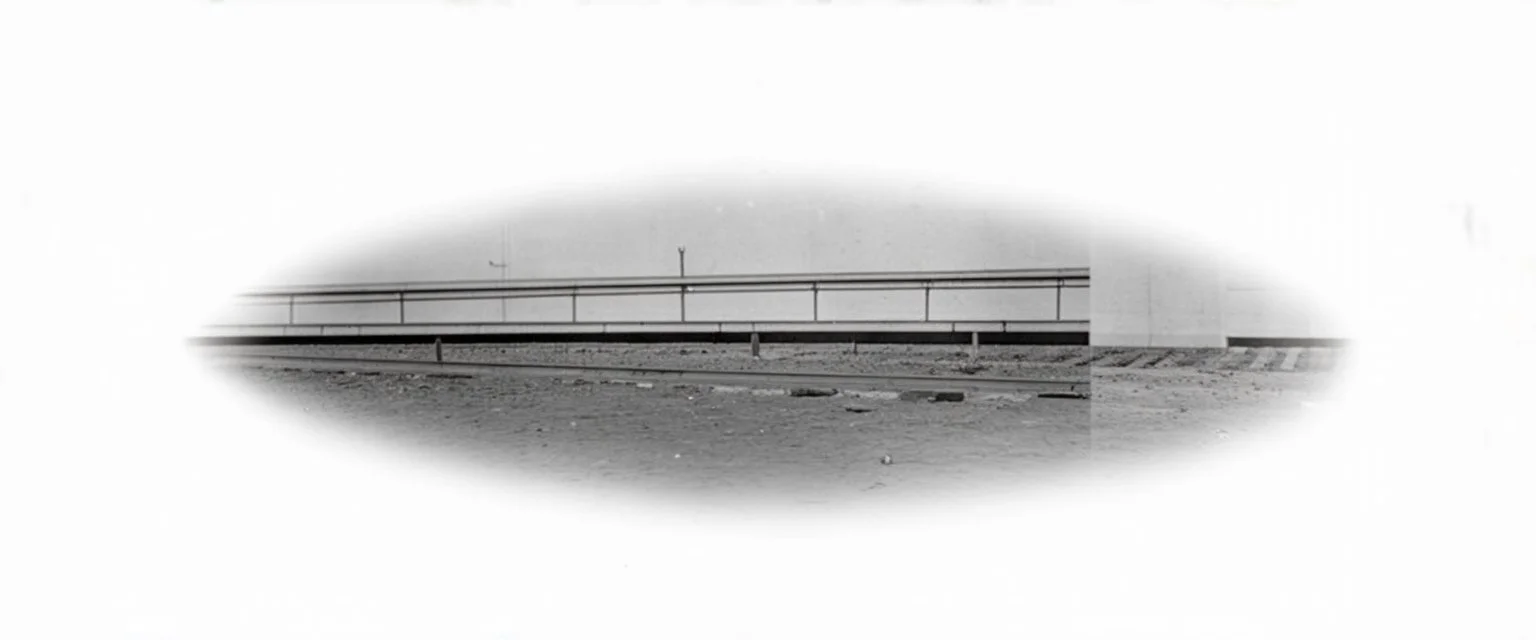 sideview of railway tracks, antique photo