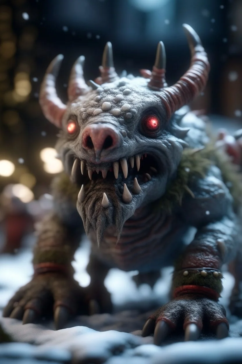 north pole fantasy monster,shot on Hasselblad h6d-400c, zeiss prime lens, bokeh like f/0.8, tilt-shift lens 8k, high detail, smooth render, down-light, unreal engine, prize winning