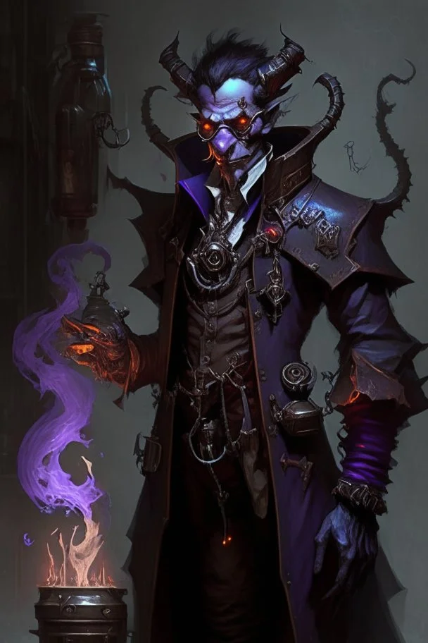 dark demon monster humanoid artificer alchemist aristocrat engineer