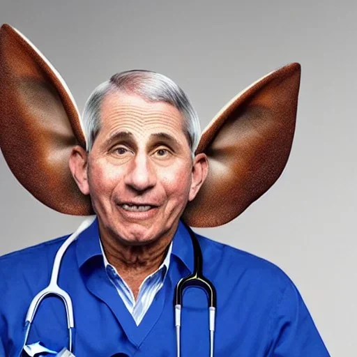 dr. Anthony fauci giant ears eating a bowl of covid Spike protein