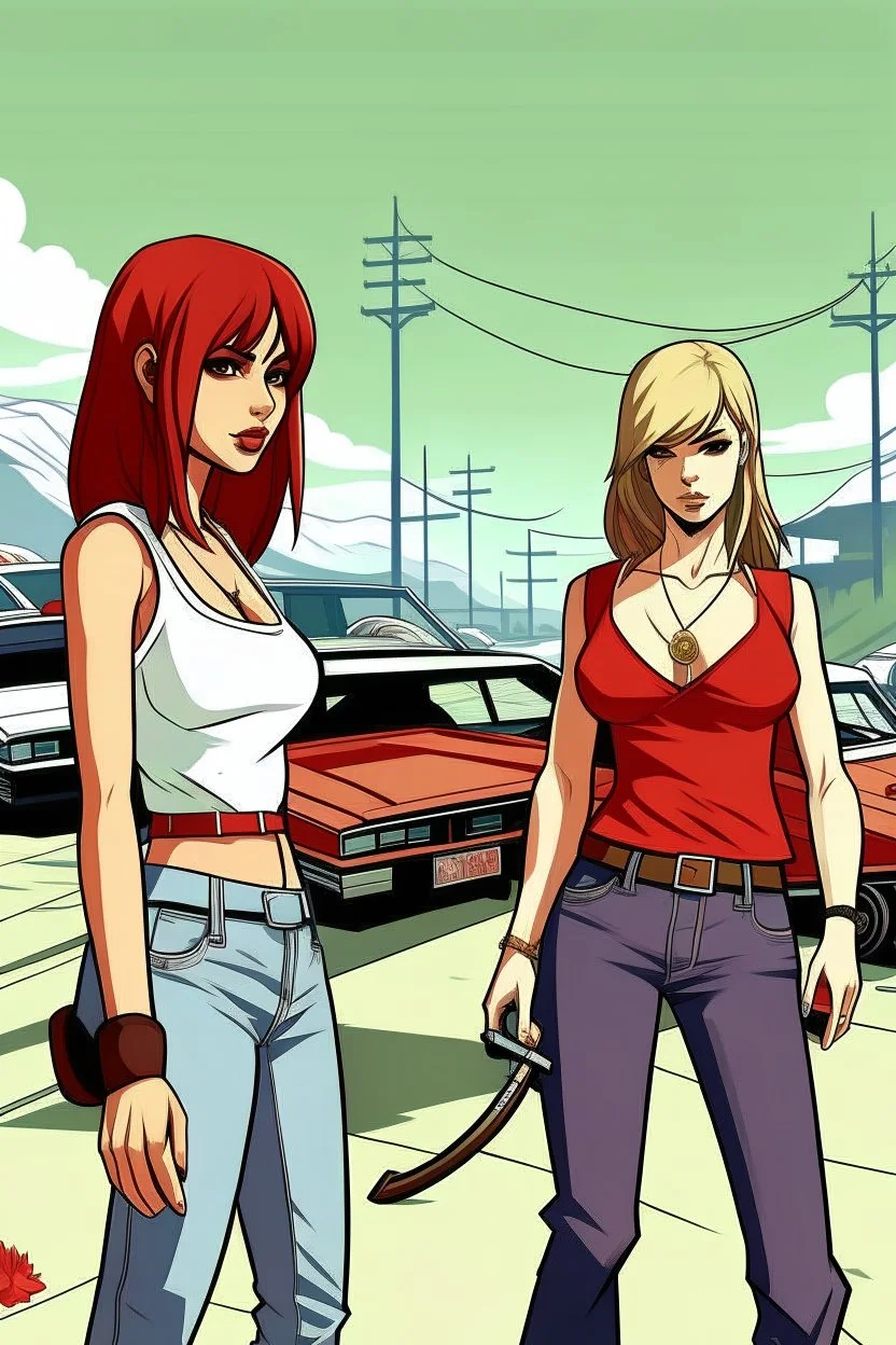 gta tarzı 2 kız 2D arkaplan biraz daha detaylı gta tarzı gta 6 tarzı