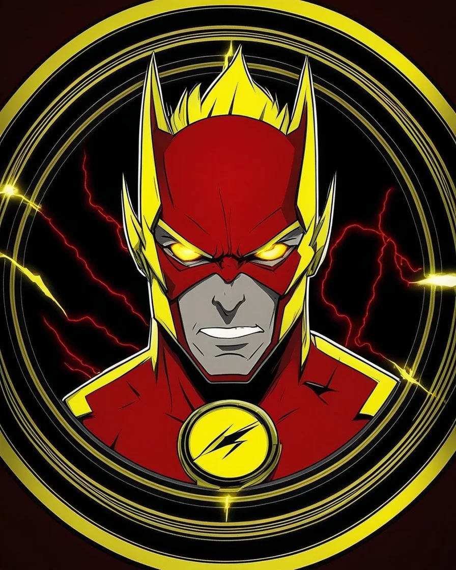 reverse flash animated inside a medalion but dont cut off the edges of the medalion