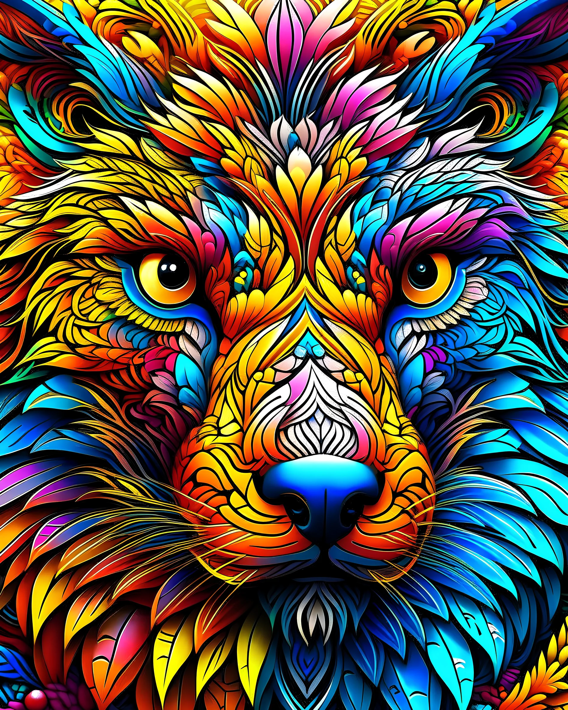 animals, colorful page, coloer background, digital Art, perfect composition, beautiful detailed intricate insanely detailed octane render trending on artstation, photorealistic concept art, soft natural volumetric cinematic perfect light, chiaroscuro, masterpiece, oil on canvas, raphael, caravaggio, greg rutkowski, beeple, beksinski, giger, black and white still, digital Art, perfect coloer, read,green, blew,white, ((((colorful)))))