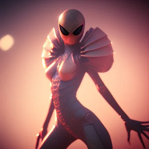 Badass beautiful spider girl ,soft lighting, polaroid,outdoors,macro lens, cinematic, unreal engine 5, 8k, hyper realistic. ambient lighting, elegant,hyperphotorealistic, cinematic lighting, hyperphotomaximalist, masterpiece,epic composition, tilt shift blur, by japbun2-40