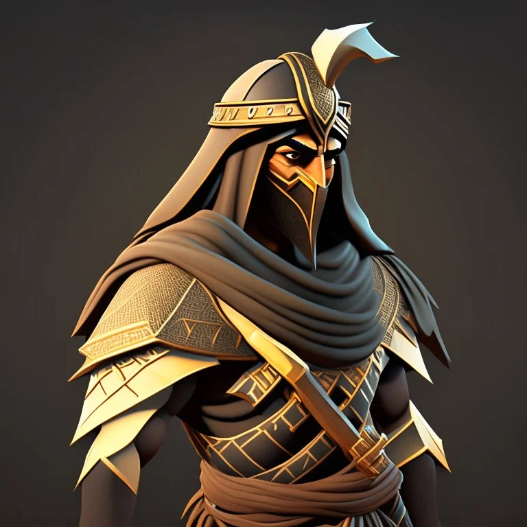 Arab warrior, vectorized, 3D, 8k