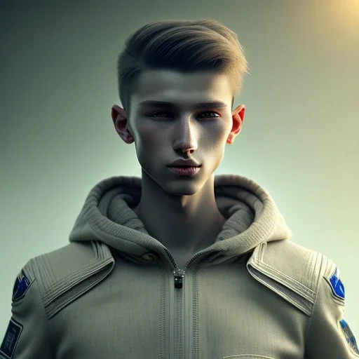 beautiful, smooth, realistic, Russian male, 15 y/o boy, face, jeans, extremely sharp detail, finely tuned detail, ultra high definition, 8k, unreal engine 5, ultra sharp focus, smile teeth, happy