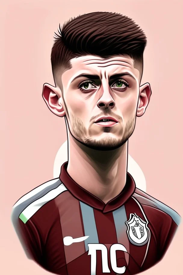 Aaron Cresswell English football player cartoon 2d