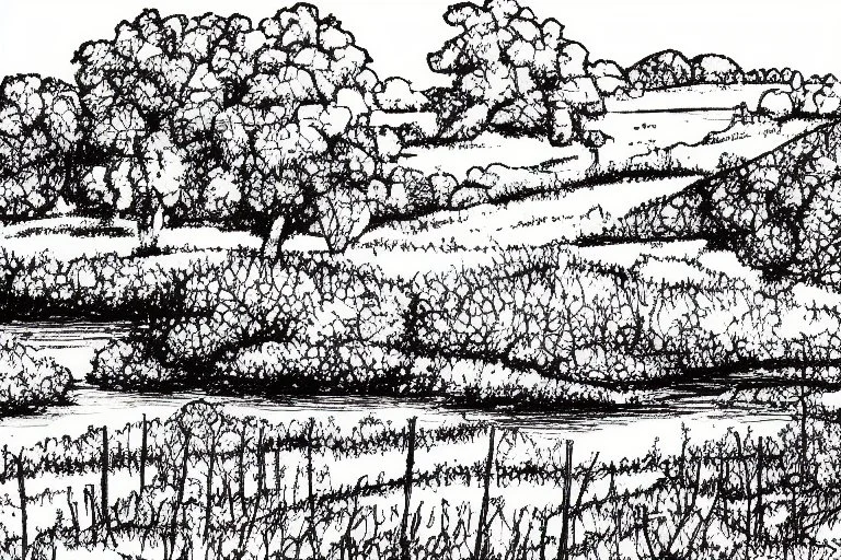 landscape simple drawings for coloring