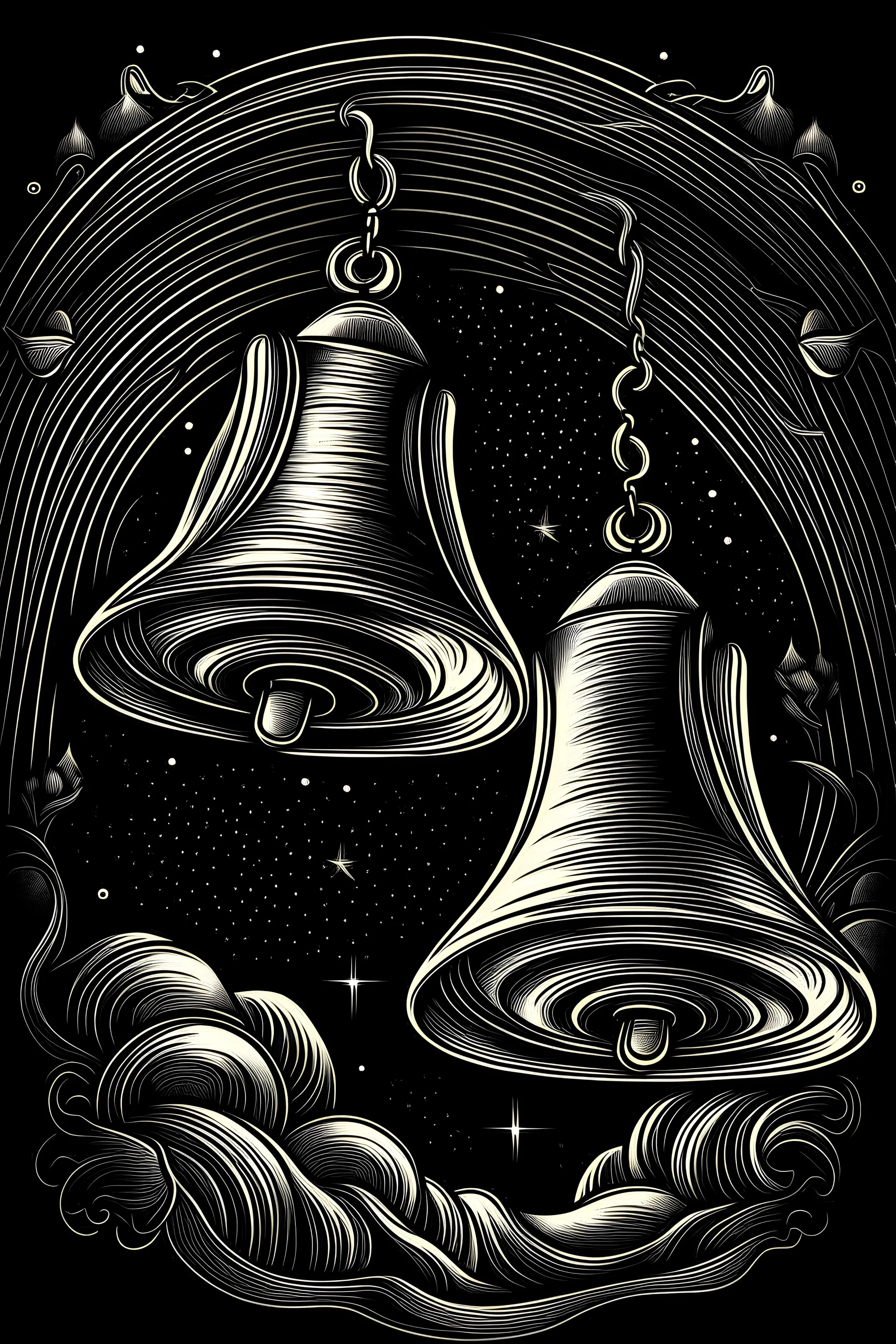 campanas en una noche tenebrosa estilo dibujo