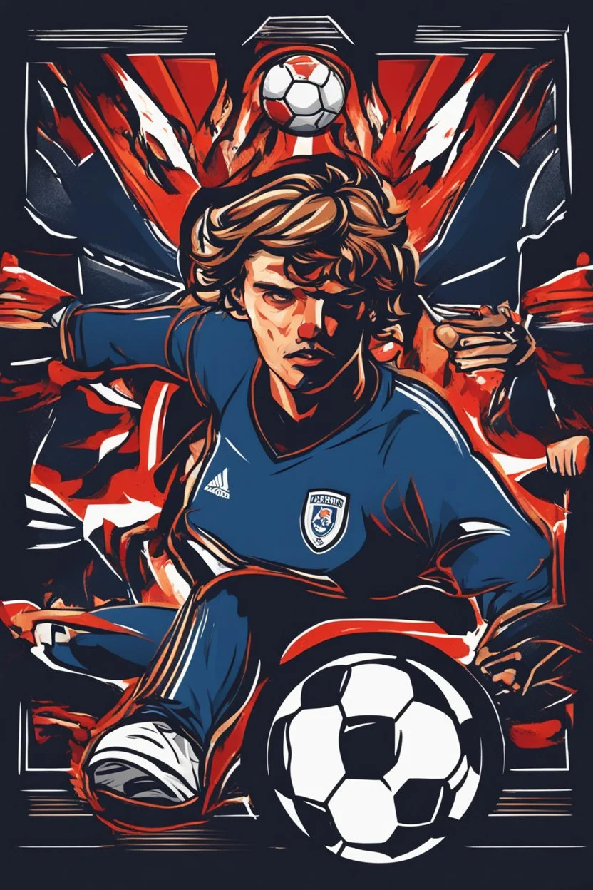 tegn et soccer logo som udstråler at personen er nådesløse
