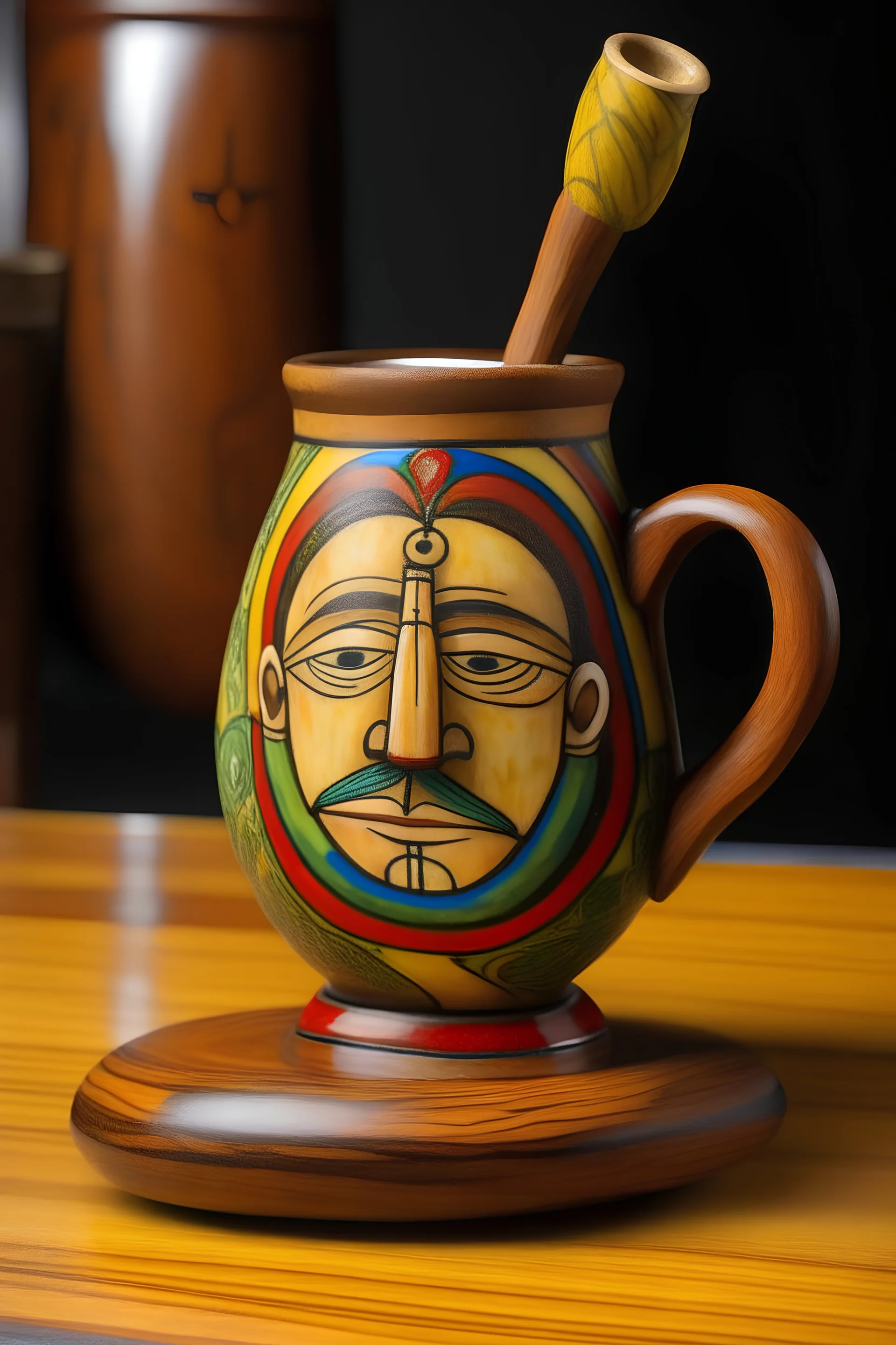 Mate con yerba argentino al estilo de picaso