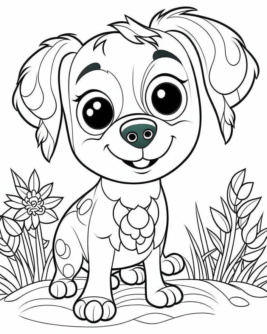 pet cartoons coloring pages , no black color, no no flower, b/w outline art for kids coloring book page, Kids coloring pages, full white, kids style, white background, whole body, Sketch style, full body (((((white background))))), only use the outline., cartoon style, line art, coloring book, clean line art, white background, Sketch style\